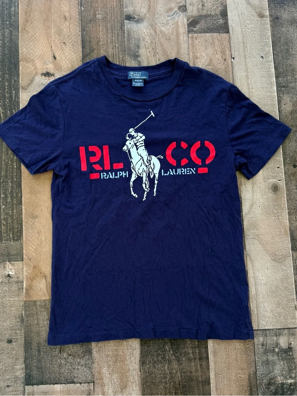 Polo Ralph Lauren Boys Big Pony Graphic T-Shirt Navy Blue Size 8–10